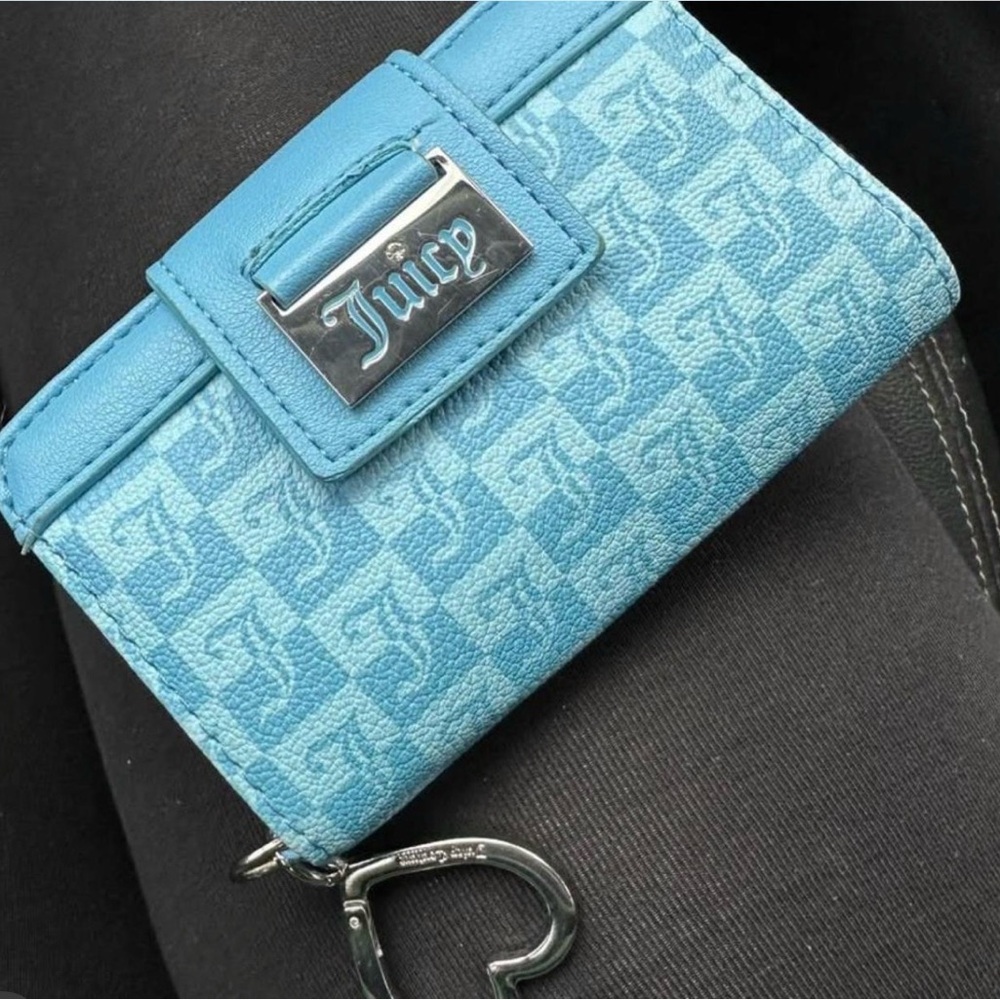 Juicy Couture Teal Checkered Wallet